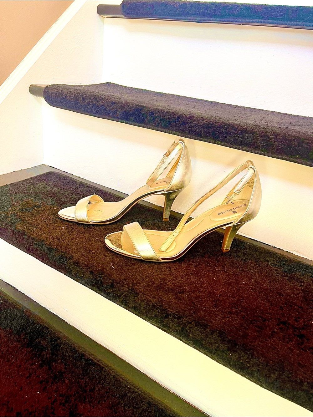 Silver Ankle-Strap Heeled Sandals - Women